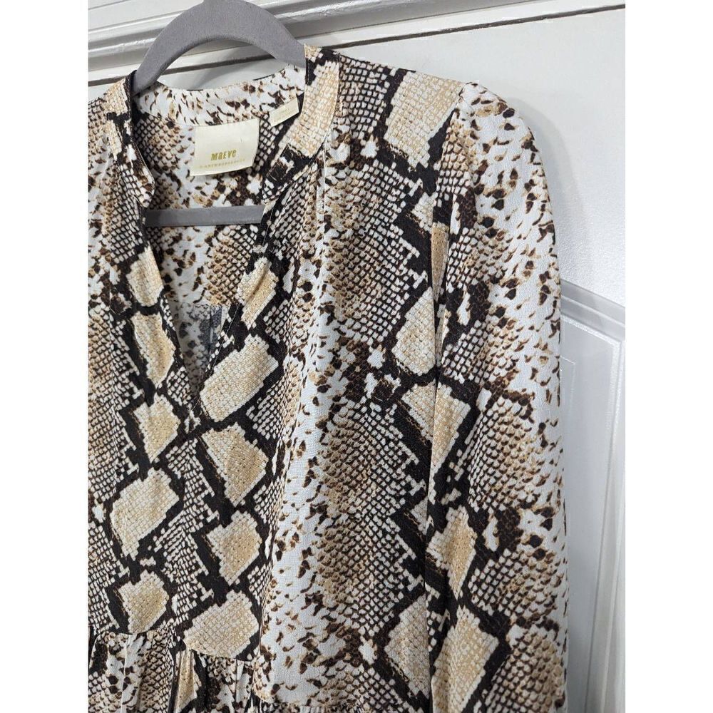 Maeve by Anthropologie Juno Dress women's size XS snakeskin print fit & flare - Picture 2 of 7